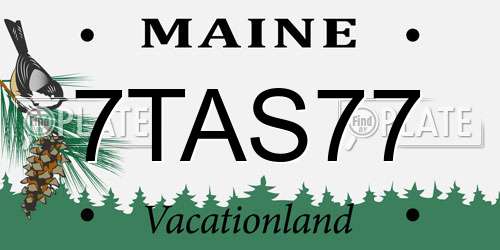 7TAS77 Maine License Plate