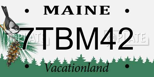 7TBM42 Maine License Plate