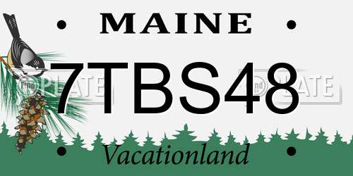 7TBS48 Maine License Plate