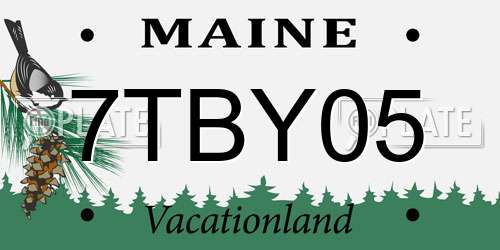 7TBY05 Maine License Plate