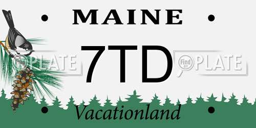 7TD Maine License Plate
