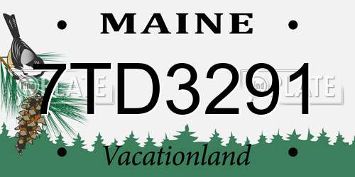 7TD3291 Maine License Plate
