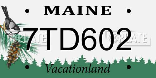7TD602 Maine License Plate