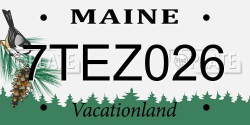 7TEZ026 Maine License Plate