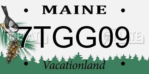7TGG09 Maine License Plate