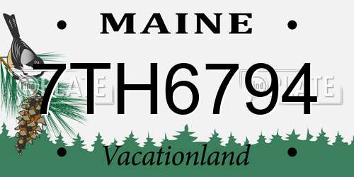 7TH6794 Maine License Plate