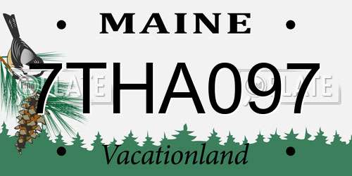 7THA097 Maine License Plate