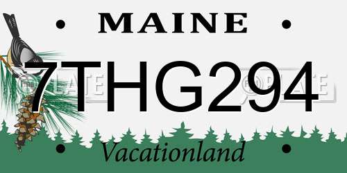 7THG294 Maine License Plate