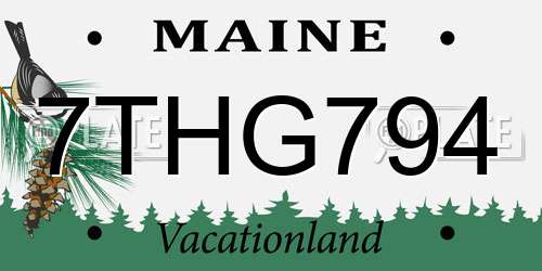 7THG794 Maine License Plate