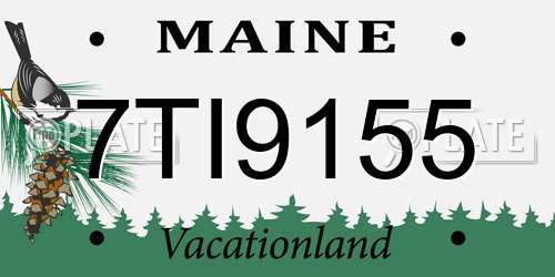 7TI9155 Maine License Plate