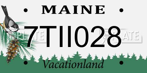 7TII028 Maine License Plate