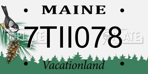 7TII078 Maine License Plate