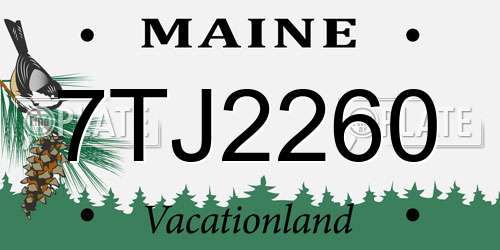 7TJ2260 Maine License Plate