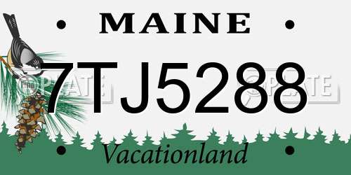 7TJ5288 Maine License Plate