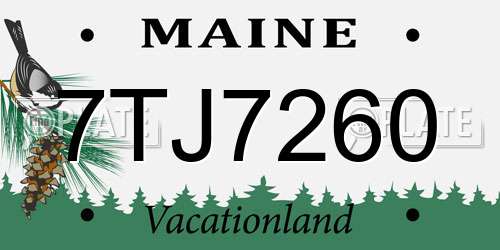 7TJ7260 Maine License Plate