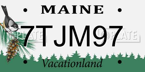 7TJM97 Maine License Plate