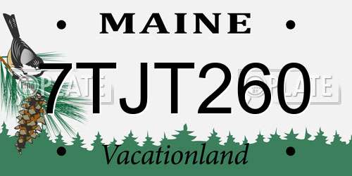 7TJT260 Maine License Plate
