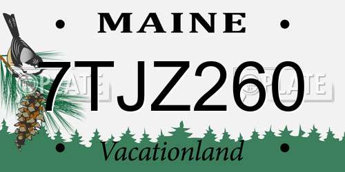7TJZ260 Maine License Plate