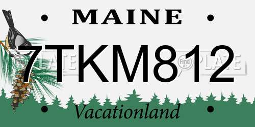 7TKM812 Maine License Plate