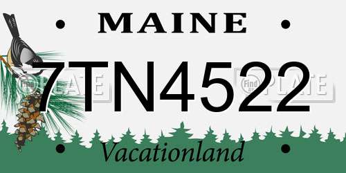 7TN4522 Maine License Plate
