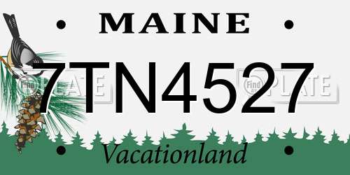 7TN4527 Maine License Plate