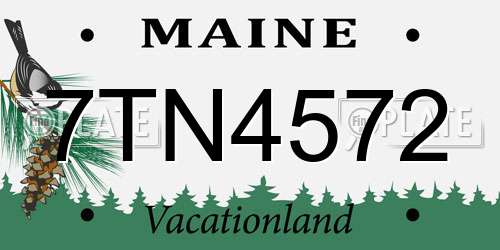 7TN4572 Maine License Plate