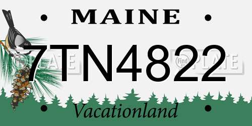 7TN4822 Maine License Plate