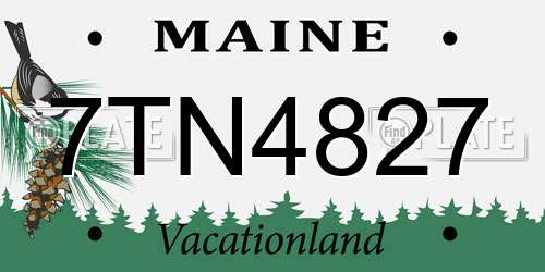 7TN4827 Maine License Plate