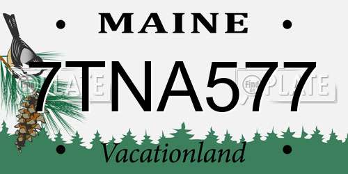 7TNA577 Maine License Plate