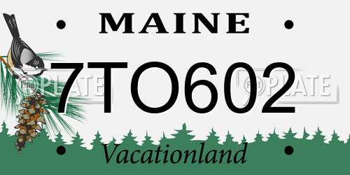 7TO602 Maine License Plate