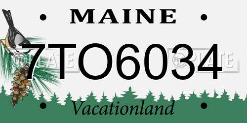 7TO6034 Maine License Plate