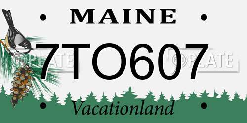 7TO607 Maine License Plate