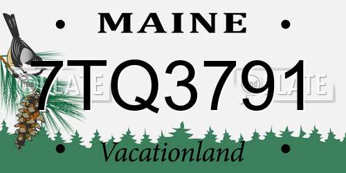 7TQ3791 Maine License Plate