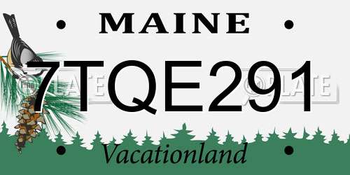 7TQE291 Maine License Plate
