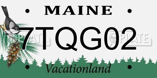 7TQG02 Maine License Plate