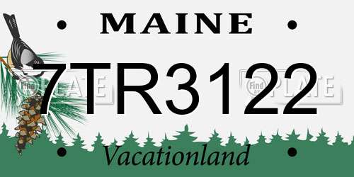 7TR3122 Maine License Plate