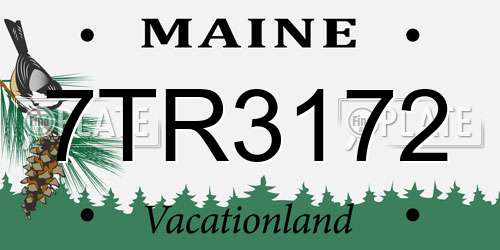 7TR3172 Maine License Plate