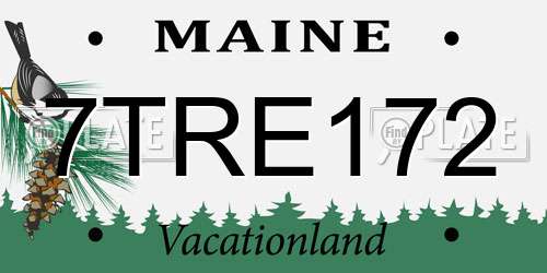 7TRE172 Maine License Plate