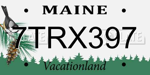 7TRX397 Maine License Plate