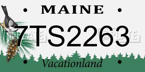 7TS2263 Maine License Plate