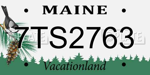 7TS2763 Maine License Plate