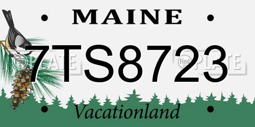 7TS8723 Maine License Plate