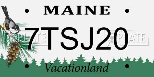 7TSJ20 Maine License Plate