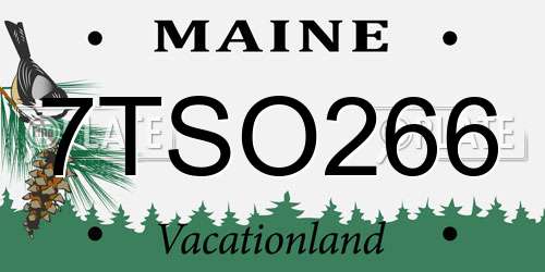 7TSO266 Maine License Plate