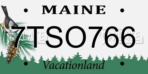 7TSO766 Maine License Plate