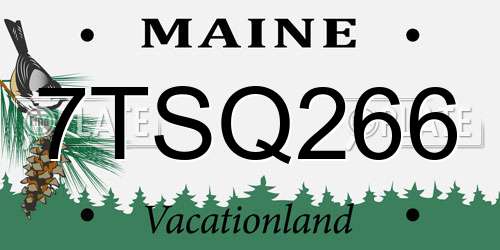 7TSQ266 Maine License Plate