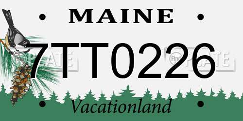 7TT0226 Maine License Plate
