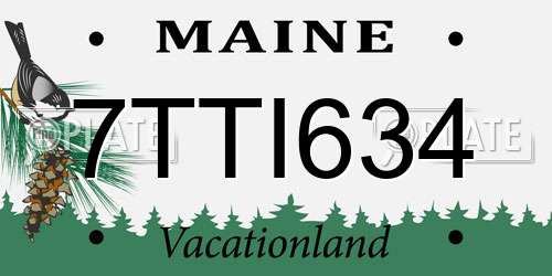 7TTI634 Maine License Plate