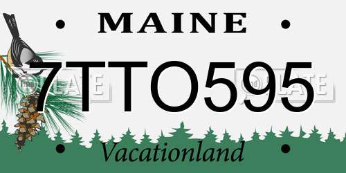 7TTO595 Maine License Plate