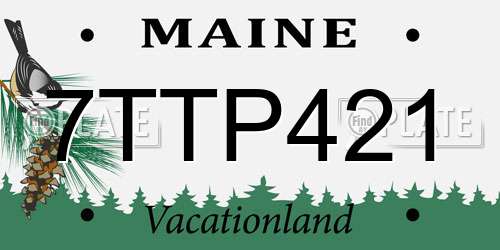 7TTP421 Maine License Plate